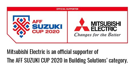 Mitsubishi Electric is an official supporter of The AFF SUZUKI CUP 2020 in Building Solutions’ category.